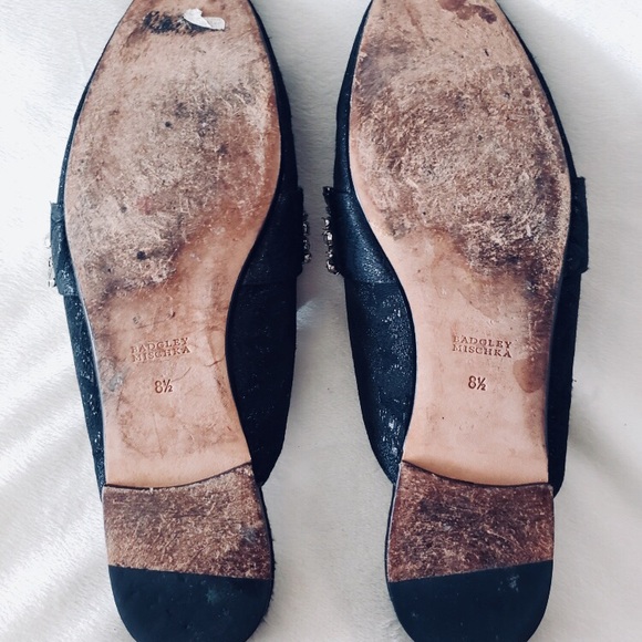 BADGLEY MICSHKA Black Flat loafers cloth w/ bling - Picture 7 of 8